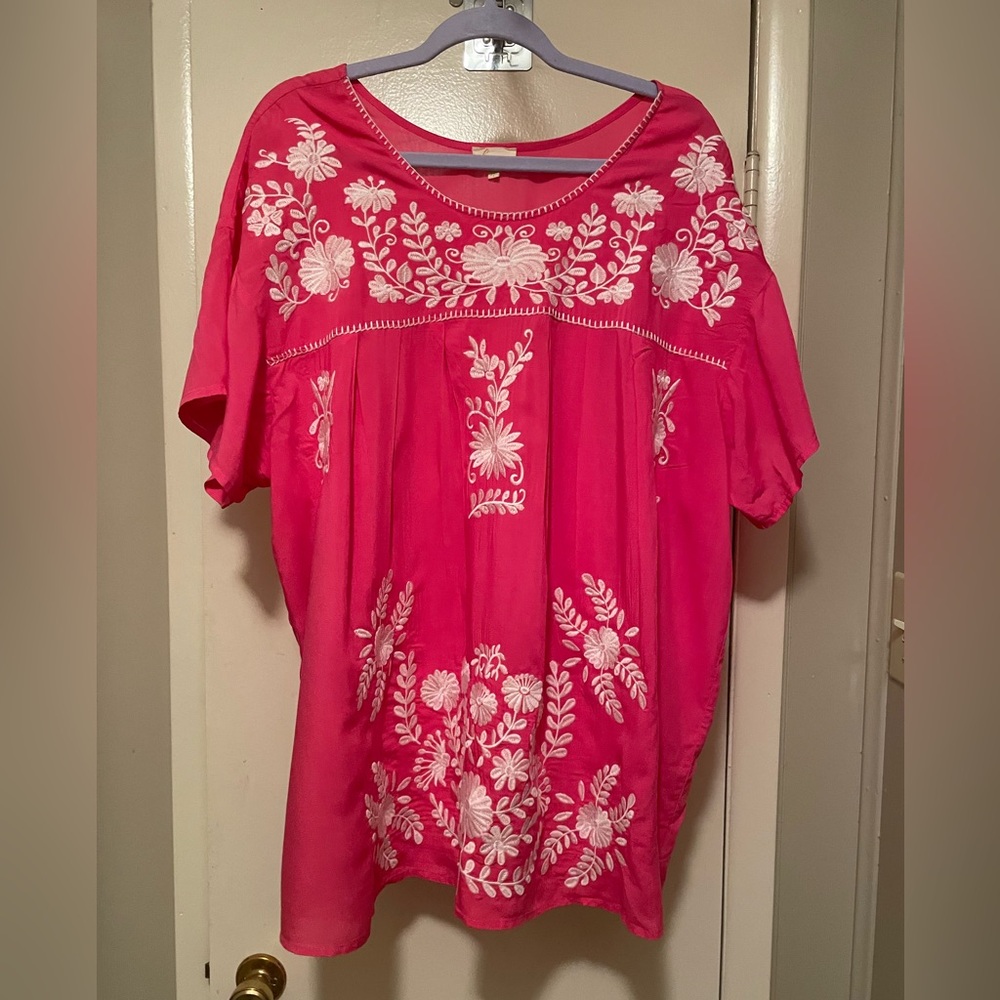 Layerz Pink Embroidered Top 3x